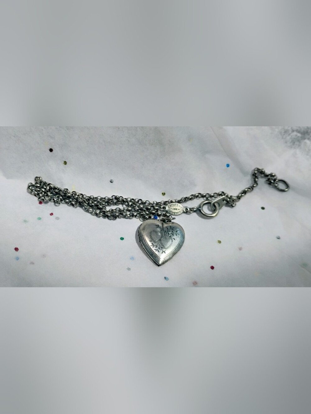 Catherine Popesco France Silver Signed Vintage Locket With Original Chain